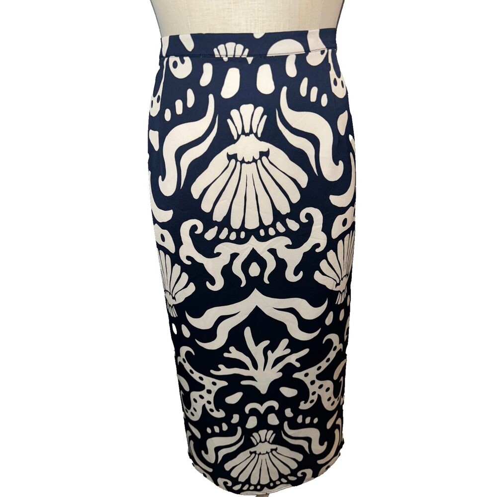 Alex Marie Women’s Kennedy Satin Midi Pencil Skirt size 12 NWT Career Cocktail
